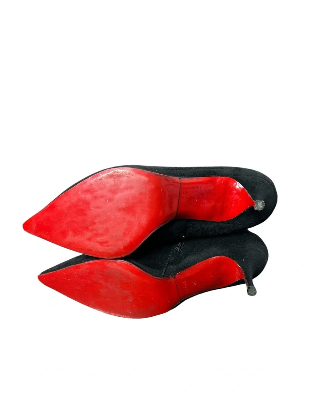 Christian Louboutin So Kate 55 Black Suede Pointed Toe Booties Size 38 Classic